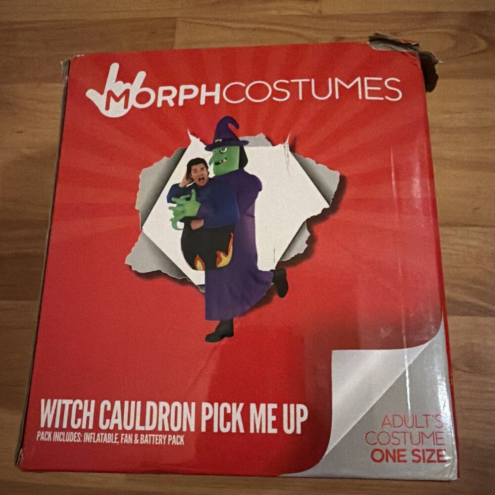 Morph Costumes Witch Cauldron Pick Me Up Inflatable Adult Costume Halloween New